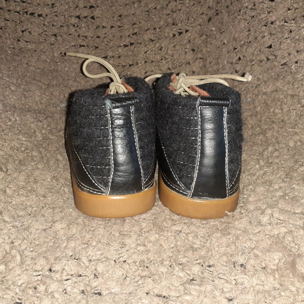 VOLTA INSTANT CLASSIC-Black Leather & Wool-Mid-Top Shoes - Picture 5 of 7